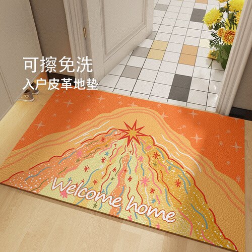多彩火山爆发皮革入户门地垫家用