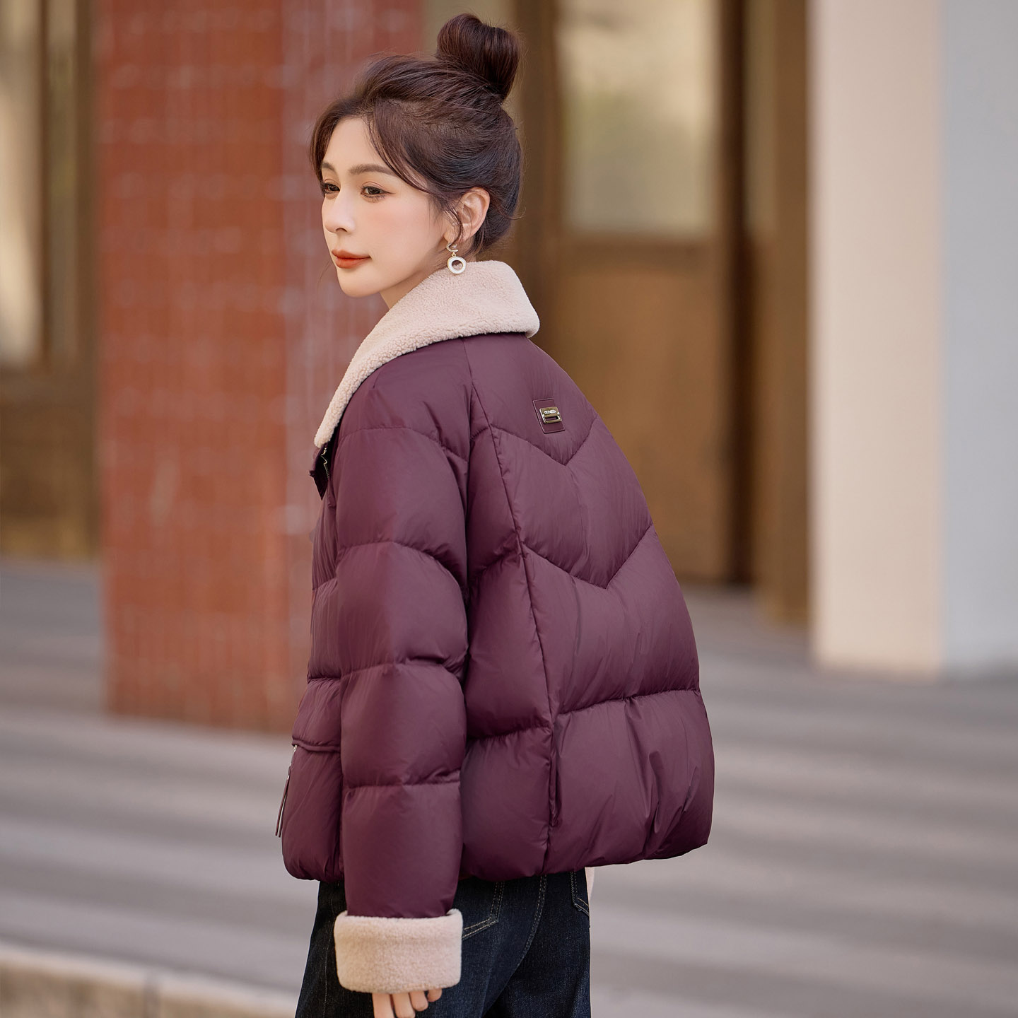 小个子翻领轻薄加厚外套