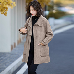 新中式国风毛呢外套女2026秋冬新款高级感时髦减龄中长款妮子大衣