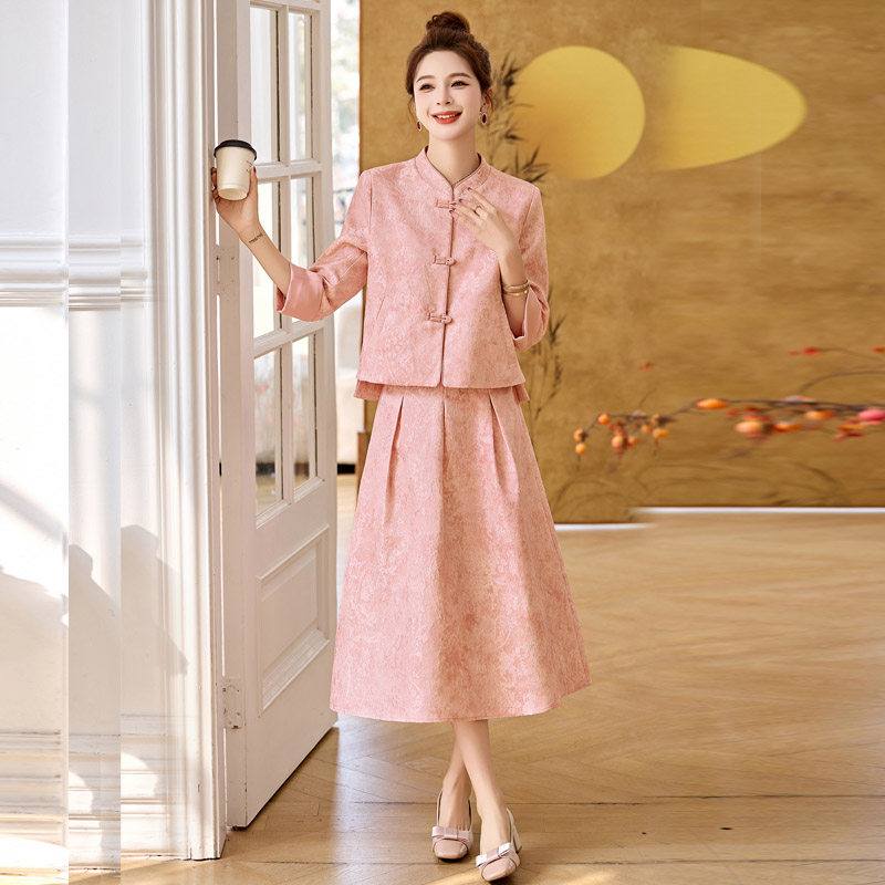 小香风时尚新中式裙套装女2025春秋新款高级感减龄时尚漂亮一整套,女装/女士精品,时尚套装,淘宝优惠券,粉丝福利购,淘宝优惠卷
