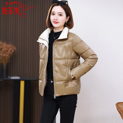 亮面轻薄洋气好看羽绒服女士冬季