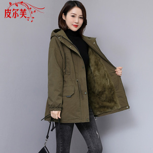 派克服女士中长款2026冬季新款宽松时尚气质棉衣外套加绒加厚棉袄