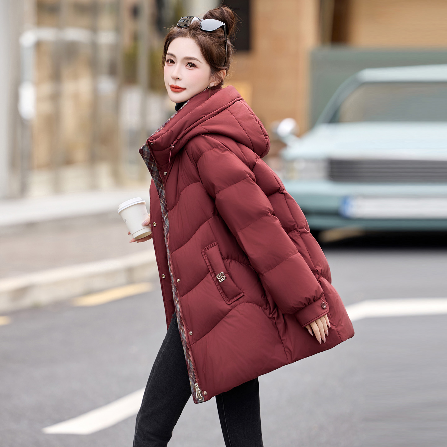 时尚气质保暖白鸭绒外套女