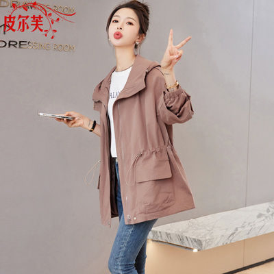 贵夫人品牌风衣中长款连帽女