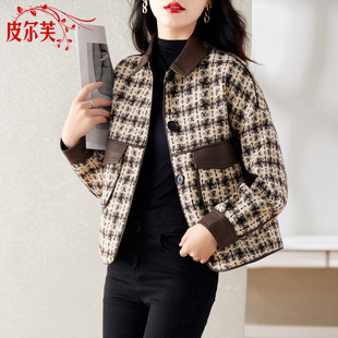 千鸟格小香风短款 名媛高级感气质chic上衣 外套女士设计感春秋新款