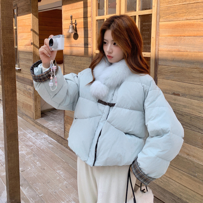 新中式显瘦加厚白鸭绒短款女外套