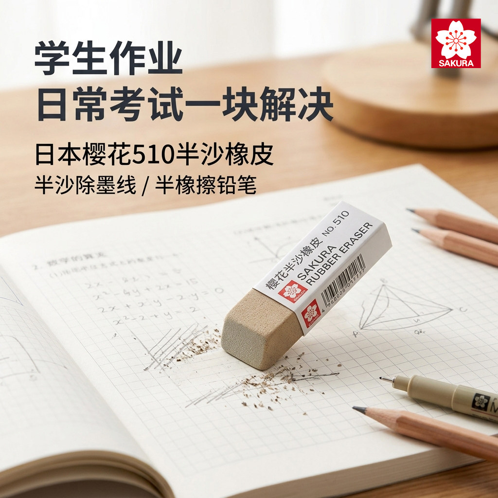 日本樱花磨砂半沙橡皮擦