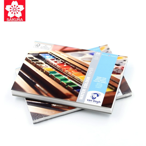 Нидерланды Vangogh вентилятор с высоким содержанием водных цветов Импортированные тонкие линии водяной бумаги 20 ван Гупам Хлопковая Смешанная Спешена Спечная бумага 200 г вишневых цветов