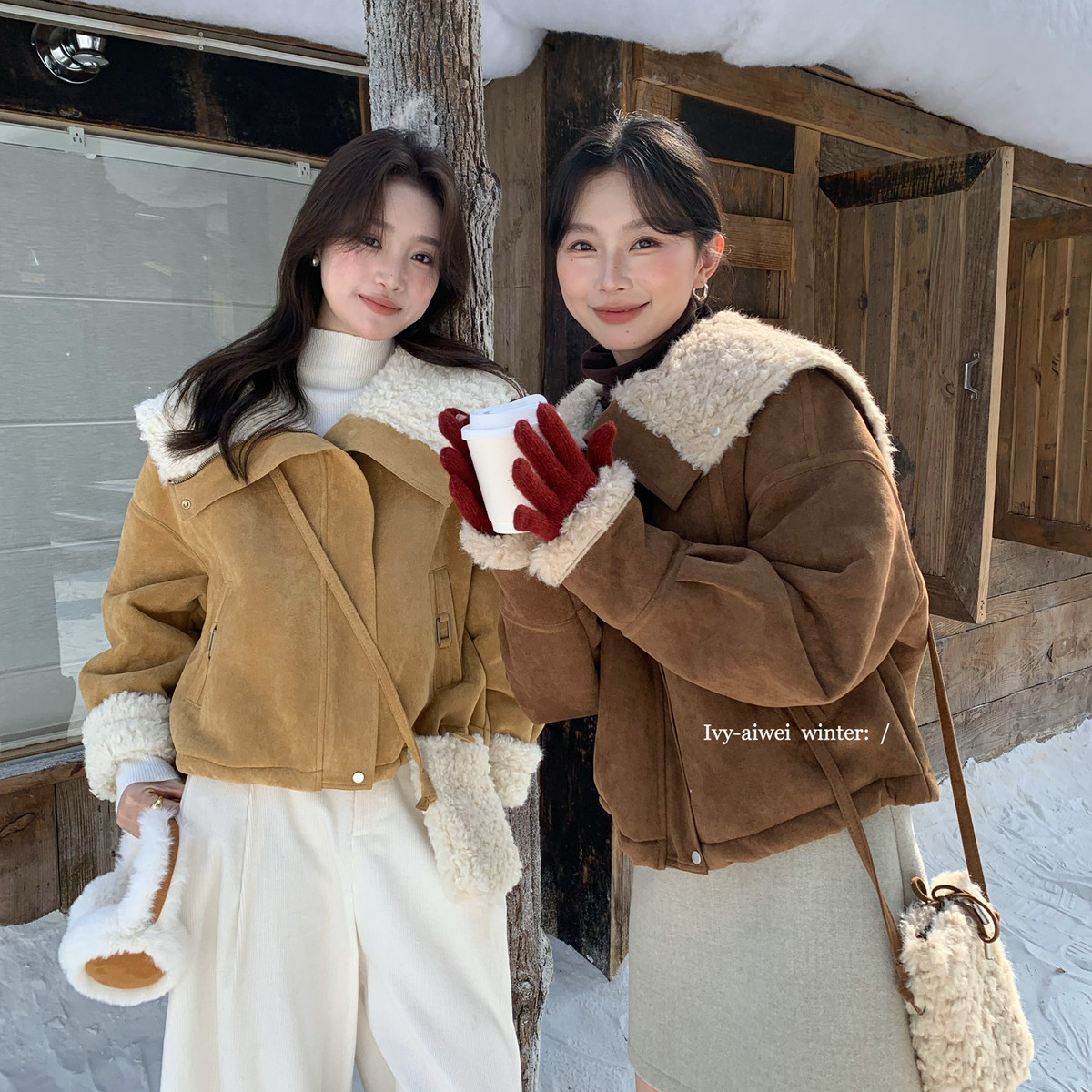 艾薇-韩系复古大翻领加厚保暖仿皮毛一体短外套(配包包)83100,女装/女士精品,时尚套装,淘宝优惠券,粉丝福利购,淘宝优惠卷