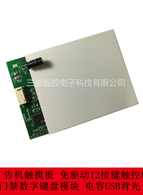 12键位门禁触摸板 LCT019电容式触摸数字键盘模块 背光板触摸片