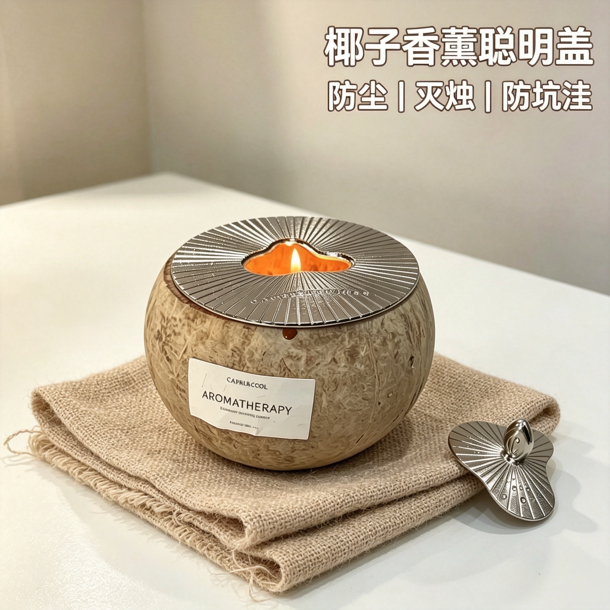 椰子香薰蜡烛防风内盖防挂壁防蜡坑灭烛聪明盖适合祖马龙diptyque