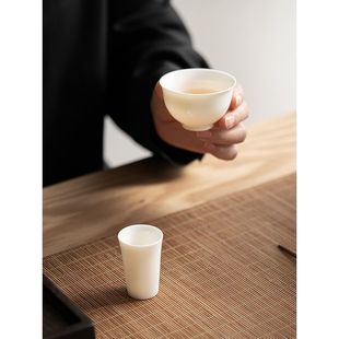 闻香杯羊脂玉白瓷小号茶杯品茗杯功夫茶具闷茶杯聚香杯子单白酒杯