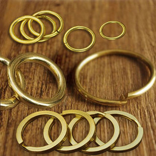 纯铜实心无缝铜环铜圈圆环钥匙扣挂件切口铜圈开口铜圆圈五金配件