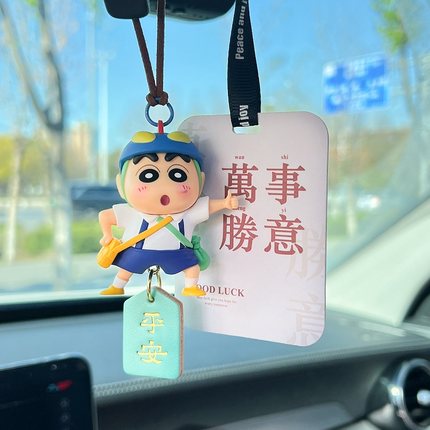 蜡笔小新车挂汽车后视镜挂件车内饰品摆件高级感车饰创意香薰挂饰