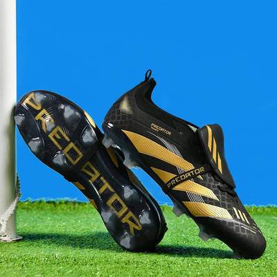 猎鹰X24儿童足球鞋男款翻盖大鞋舌飞织KPU青少年长碎钉低帮足球鞋