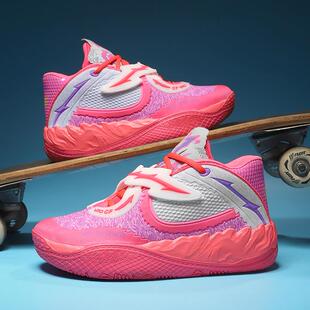 拉梅洛鲍尔5代包裹抓地防滑运动鞋男女青少年透气减震篮球鞋响声