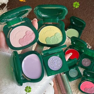 荔萌圣诞四叶草水光腮红膏单色眼影唇蜜水缎光腮红粉限定新品新色