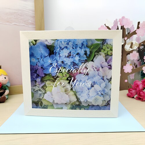 日式创意立体绣球花万用祝福贺卡