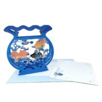 Japanese-style creative birthday blessing 3D card, graduation thank-you gift for Gu Mei, summer decorative fish tank 3D card thumbnail 2