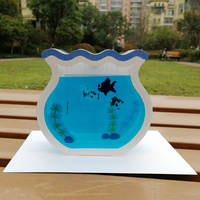 Japanese-style creative birthday blessing 3D card, graduation thank-you gift for Gu Mei, summer decorative fish tank 3D card thumbnail 6