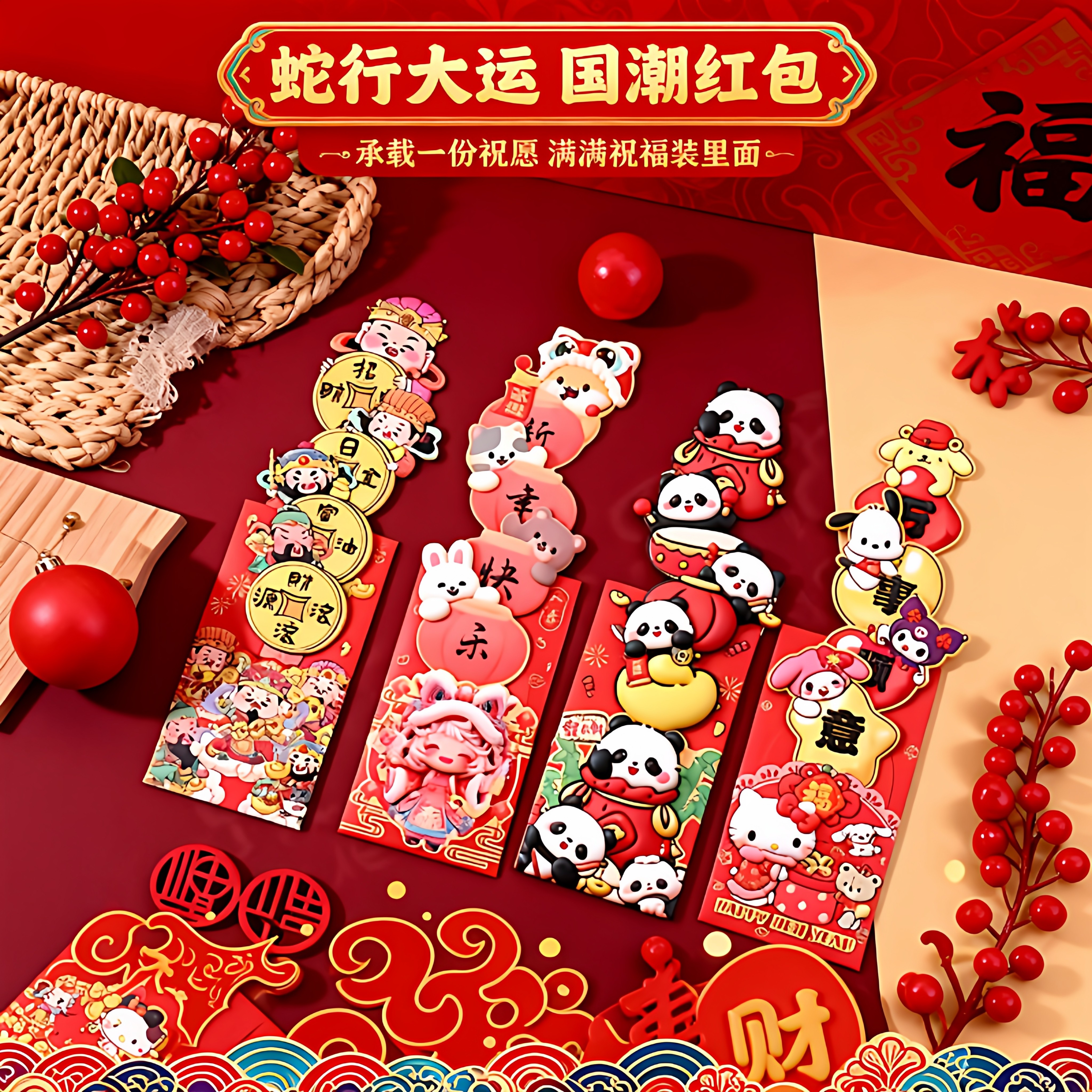 红包创意个性新款马年惊喜利是封2026年新年压岁红包抽拉卡通国潮,节庆用品/礼品,红包/利是封,淘宝优惠券,粉丝福利购,淘宝优惠卷