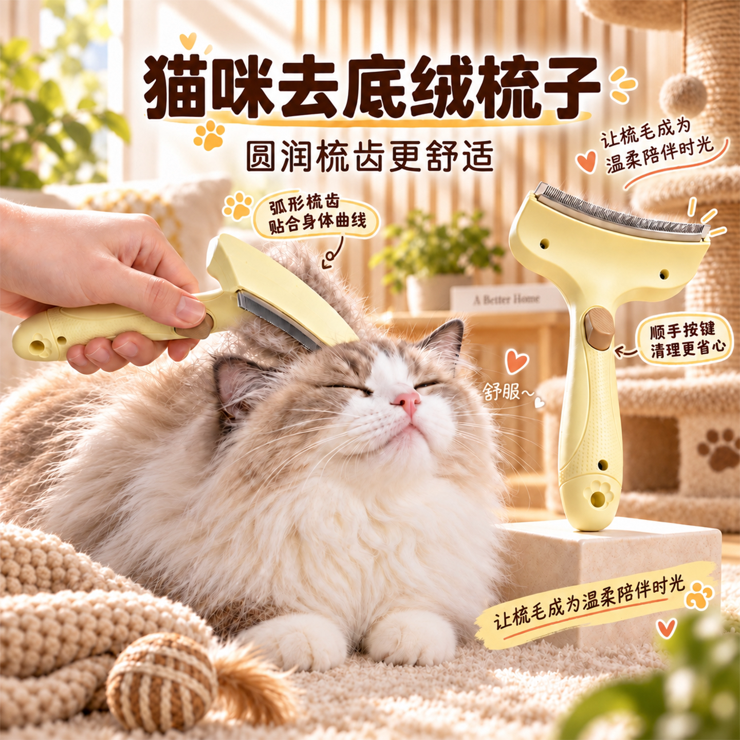 梳毛神器狗狗梳子猫梳子毛梳针梳开结梳专用猫狗毛清理器宠物用品