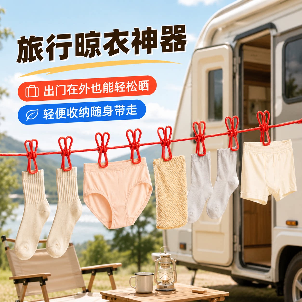 旅行晾衣绳酒店便携晾衣服神器户