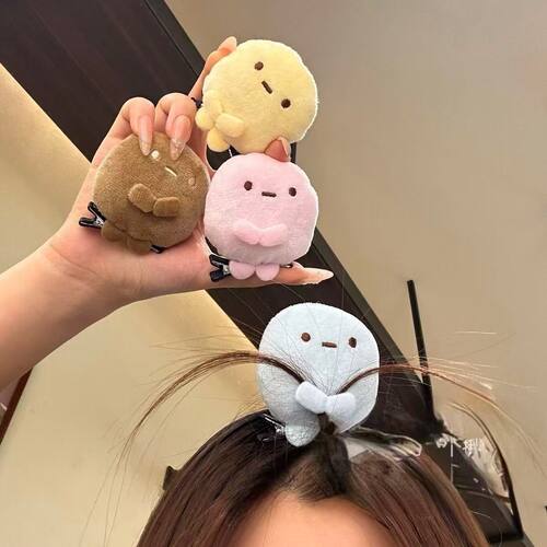 日系毛绒可爱鸭嘴夹饰品