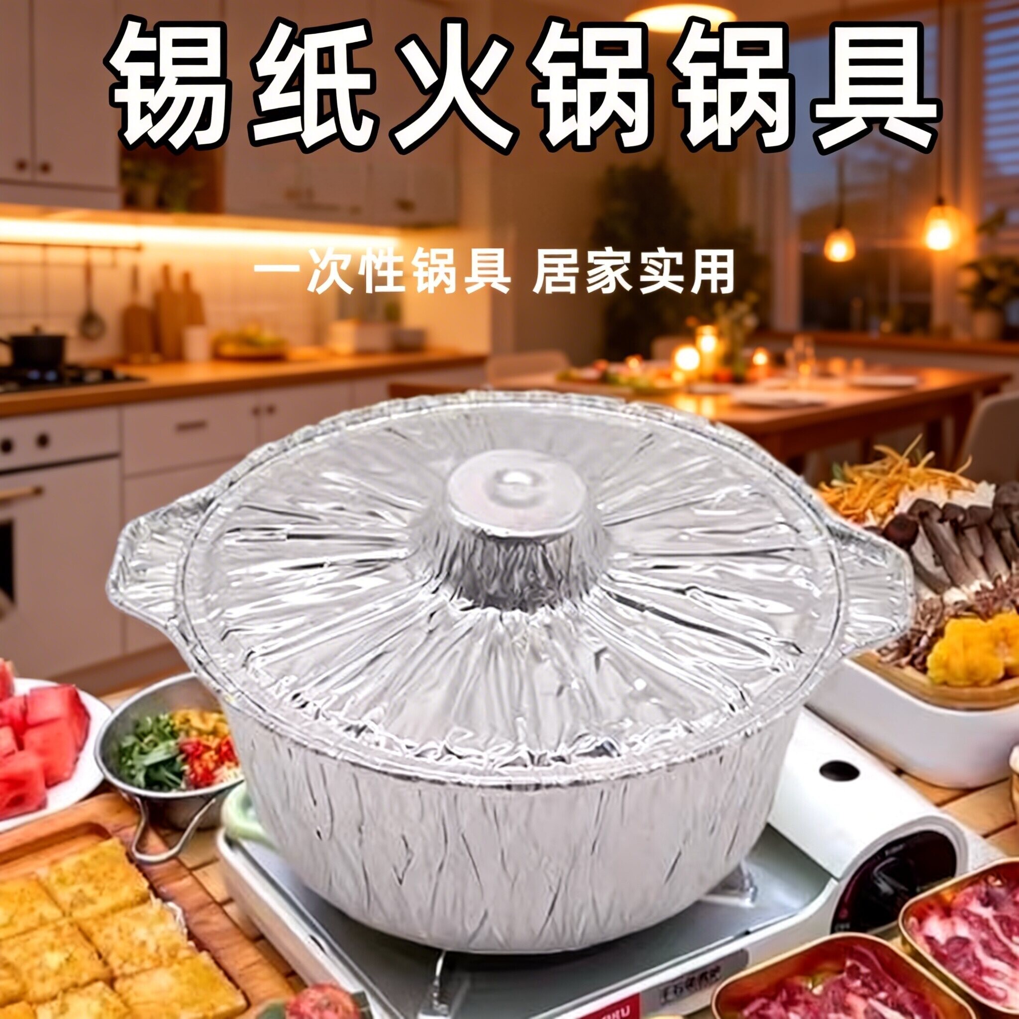 铝箔锡纸锅一次性火锅锅具户外炊具露营野餐餐具卡式炉适用锅野炊