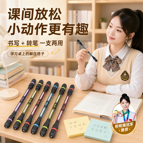 超炫酷配重防滑防摔解压转转笔