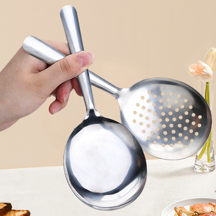 304不锈钢分餐勺子金色大号家用大饭勺汤勺漏勺酒店专用 公用勺