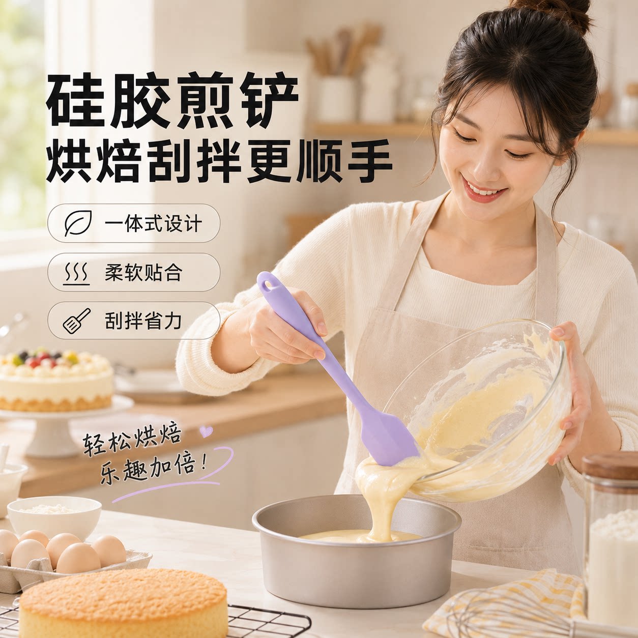 硅胶刮刀耐高温烘焙家用