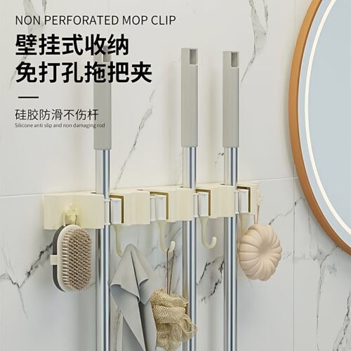 免打孔吸盘拖把夹挂架强力固定