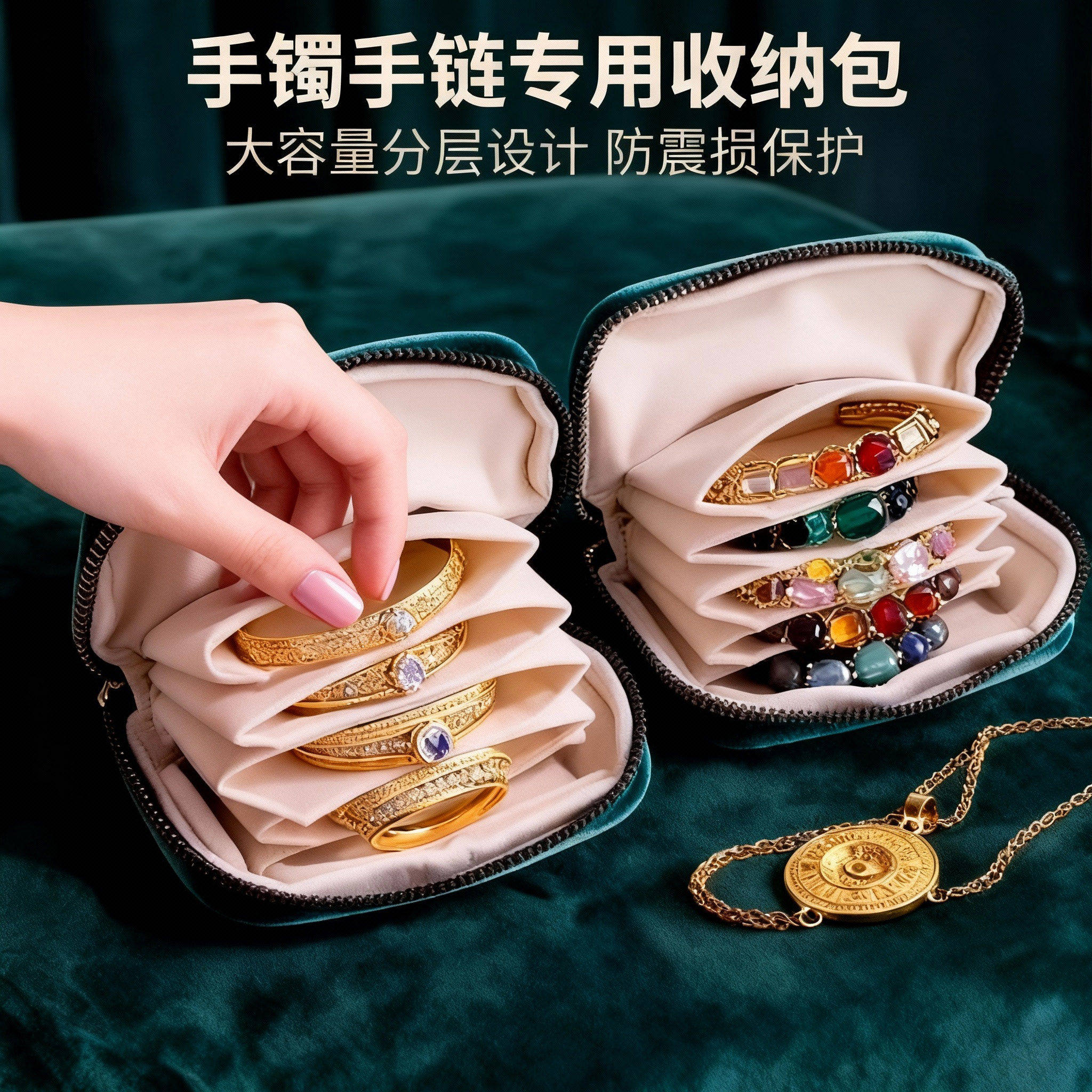 2026新款首饰包精致精致饰品手串手镯项链收纳袋便携带拉链首饰盒