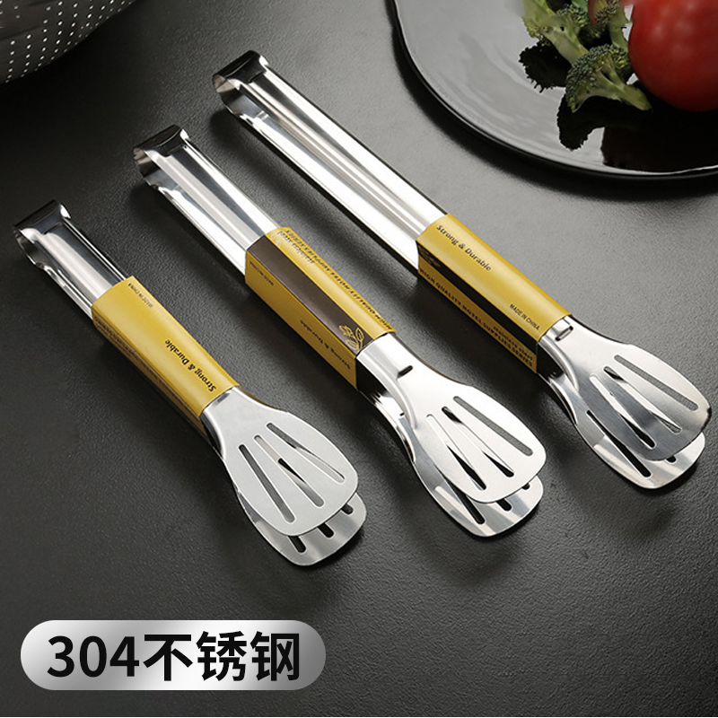 加厚304不銹鋼食品夾子廚房防燙