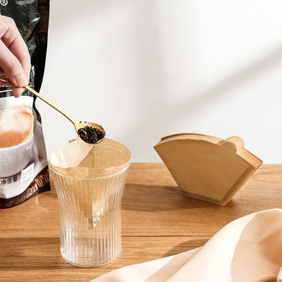 便携式咖啡滤纸美式冷萃袋扇形咖啡过滤纸手冲v60滤纸专用锥形