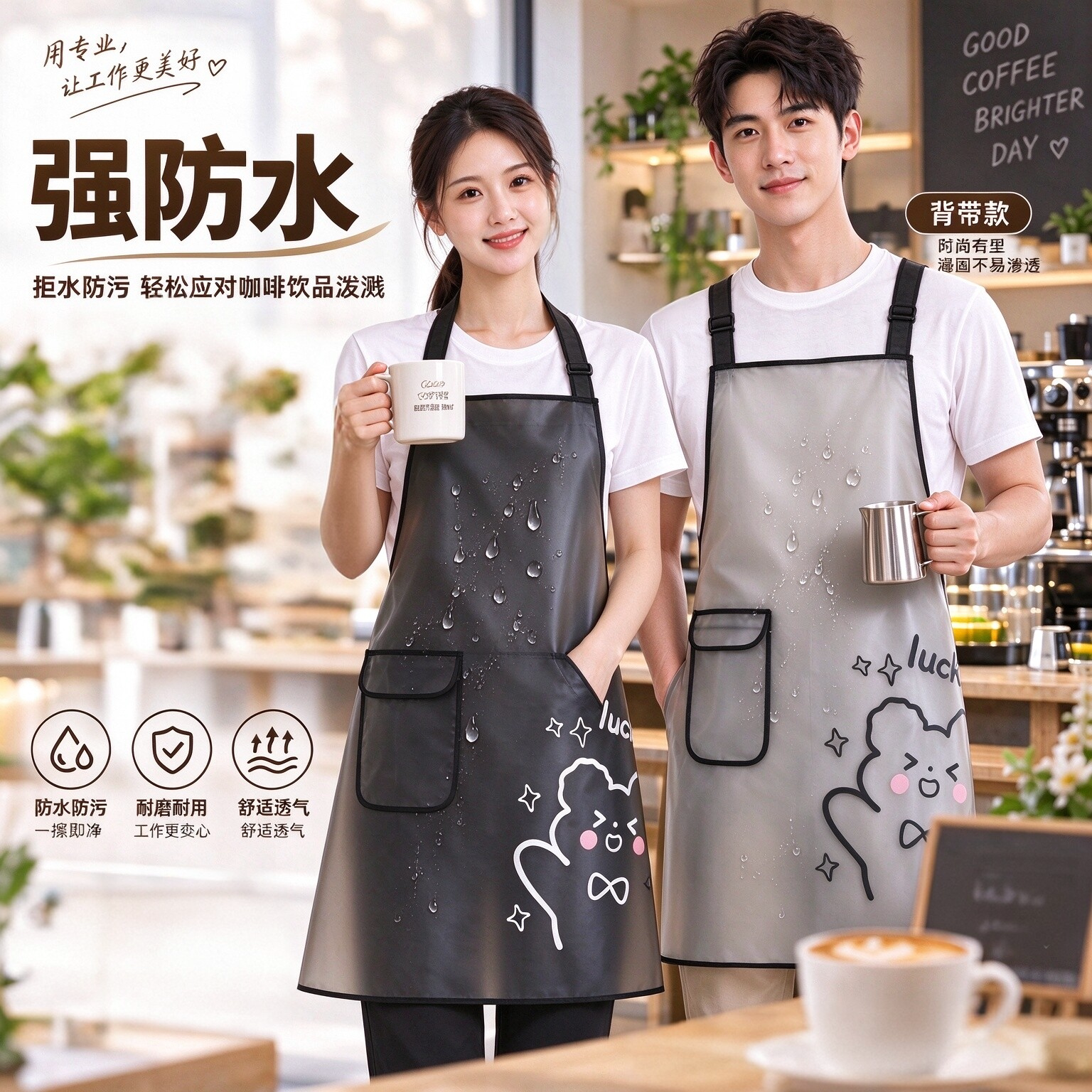 厨房做饭围裙无袖防水围腰