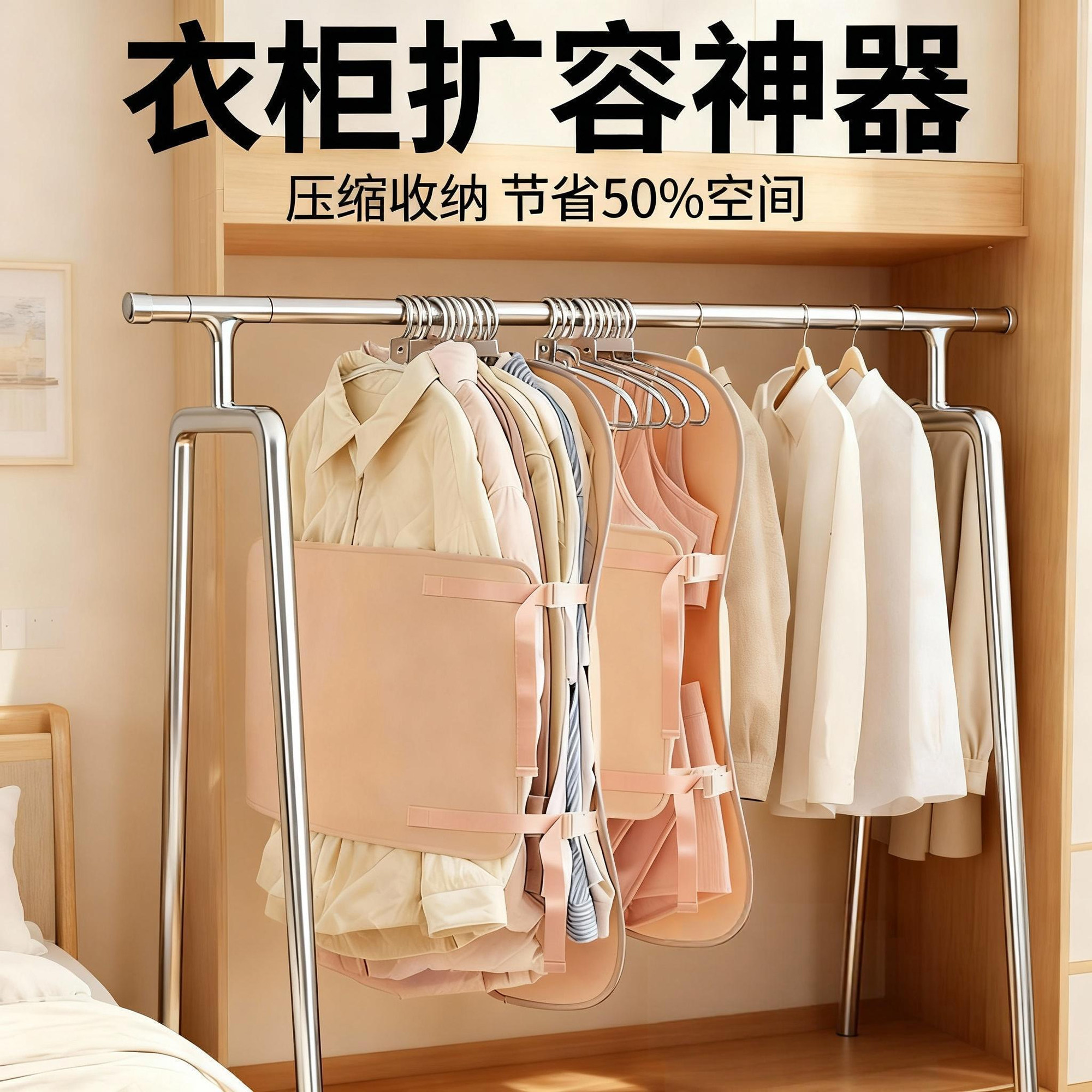 压缩收纳板压压板衣服罩衣柜收纳神器布艺大衣羽绒服收纳袋