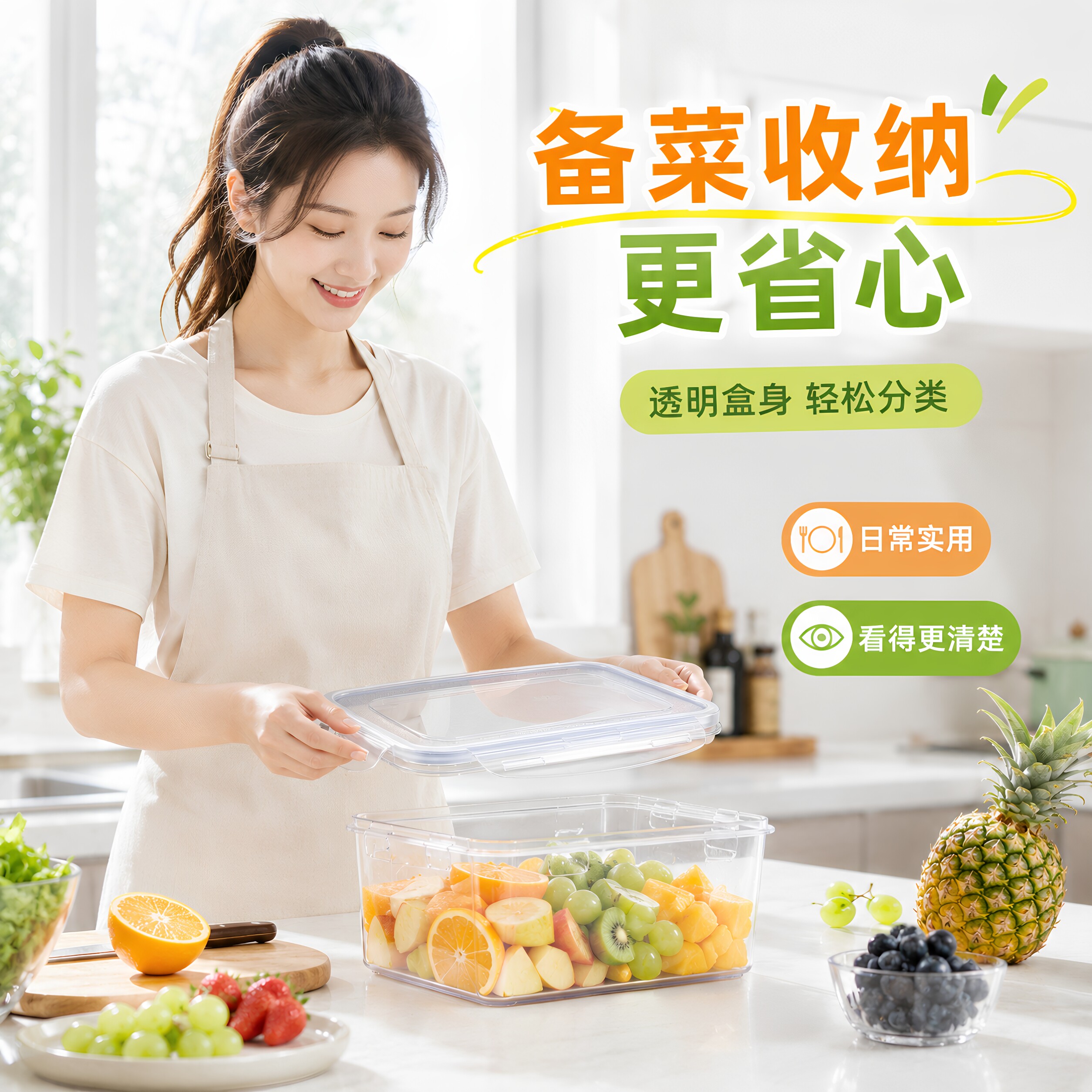 保鲜盒冰箱专用方形塑料饭盒