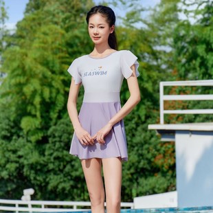 卡通泳装 新款 连体裙式 款 可爱防晒游泳衣 儿童泳衣女童短袖