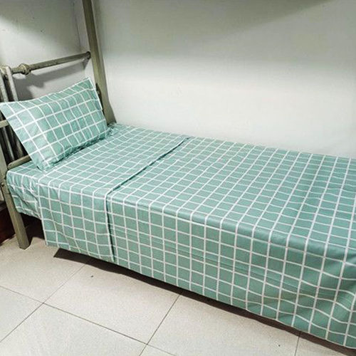 学生宿舍单人床单寝室纯棉床单被单单件全棉绿白格上下铺专用