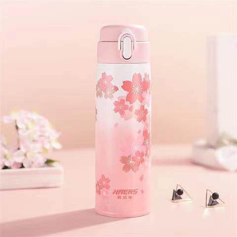 哈尔斯保温杯316不锈钢轻量男可爱ins女学生大容量便携弹跳水杯子