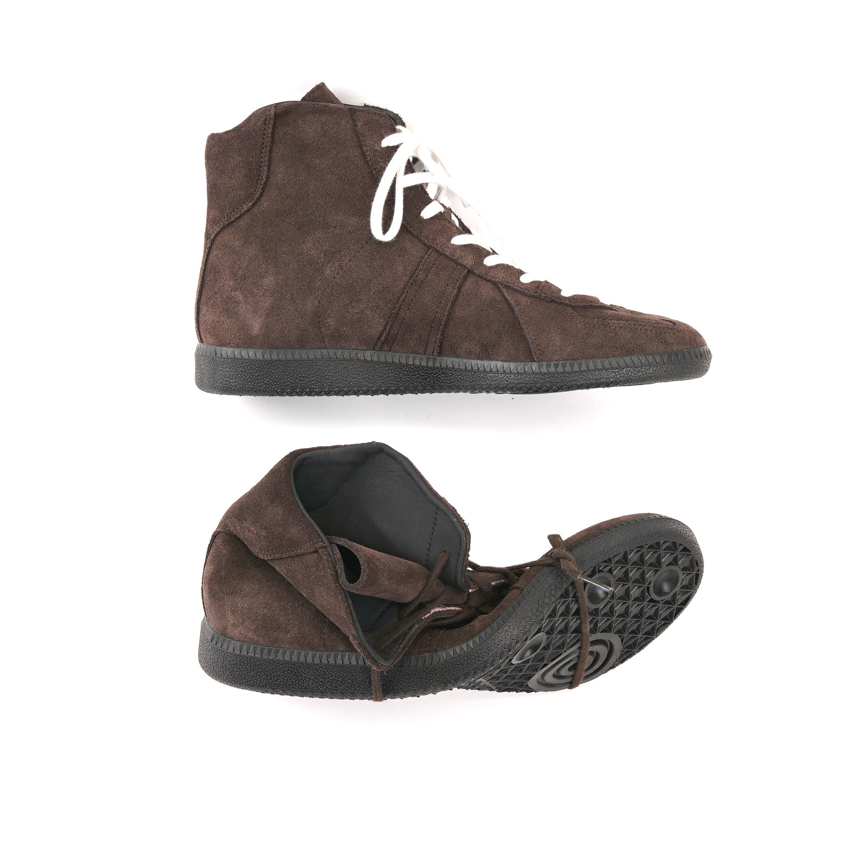 美拉德色水洗翻毛休闲复古德训鞋高帮男女柔软舒适短靴时尚拳击靴