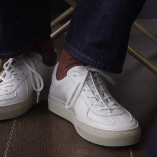 枯骨里外全牛皮低帮极简风板鞋真皮柔软休闲小白鞋黑武士德训鞋