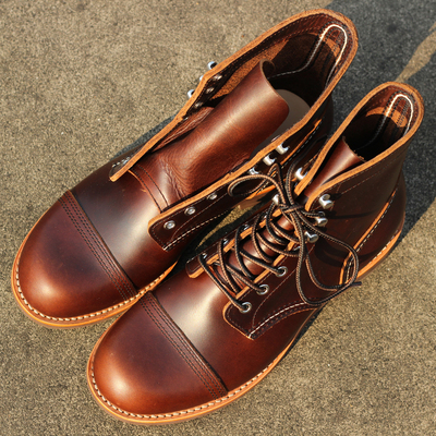 枯骨进口头层牛皮固特异8111里外全皮工装靴复古马丁靴伞兵靴短靴