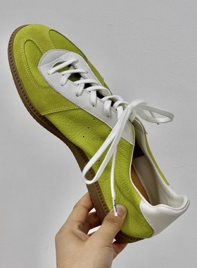 枯骨rof复古通勤柔软舒适德训鞋情侣阿甘鞋低帮男女真皮休闲板鞋