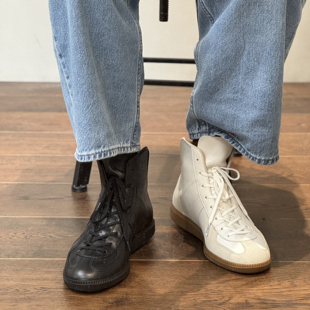 枯骨秋冬头层牛皮休闲复古德训鞋高帮男女柔软舒适短靴时尚拳击靴