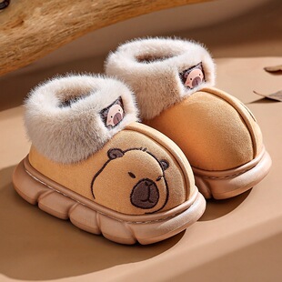 卡皮巴拉儿童棉鞋男女童室内居家可爱防滑保暖小童宝宝包跟加厚底