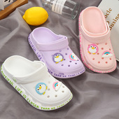 女ins潮包头外穿护士凉鞋 居家凉拖鞋 家用洞洞鞋 可爱卡通厚底沙滩