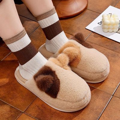 卡通棉拖鞋女款秋冬季室内家居家